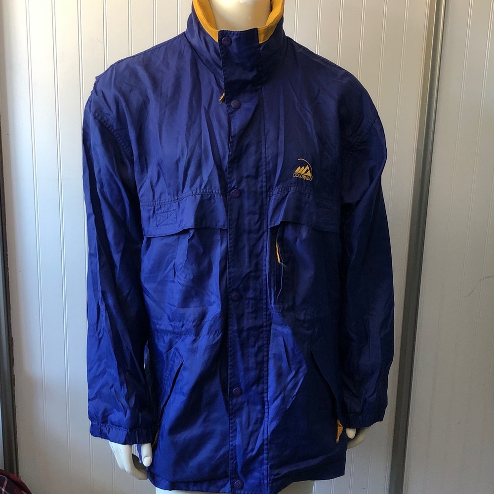 Navy blue rain windbreaker jacket activewear sailing sailor men